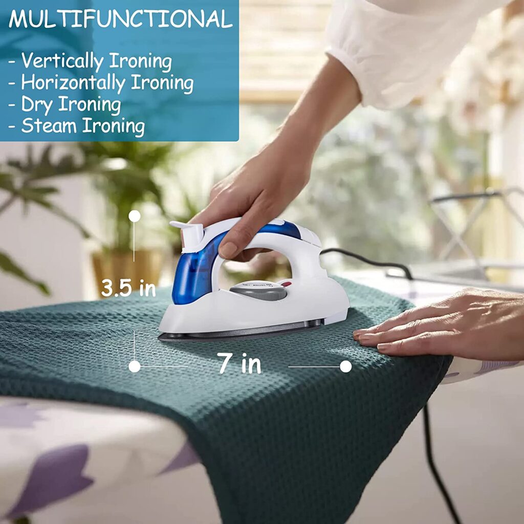 700W PORTABLE COMPACT EASY FOLDING STEAM DRY NON STICK TRAVEL IRON DUAL VOLTAGE 